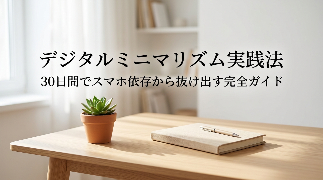 デジタルミニマリズム実践法:30日でスマホ依存から解放される完全ガイド