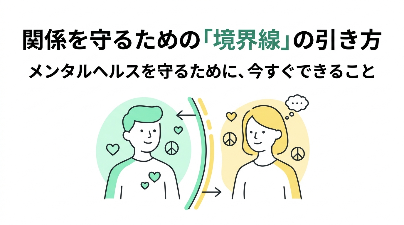 人間関係を守る「境界線(バウンダリー)」の設定法|心の健康のために今すぐできること